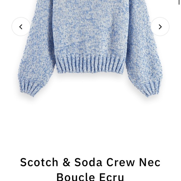 Scotch & Soda Blue Crew Neck Boucle Sweater MSRP $379 Size XS - Picture 3 of 7